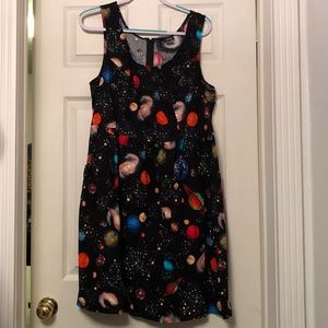 Retrolicious Cosmic Space Galactic Saturn Fit and Flare Dress Size 2X